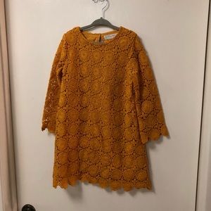Zara Girls Goldenrod Long Sleeved Dress Sz 7